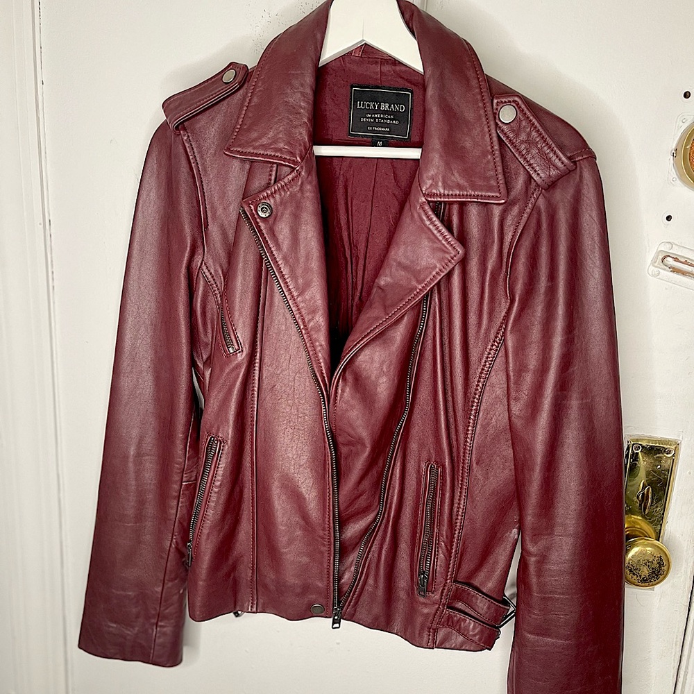 Lucky brand size Medium leather jacket